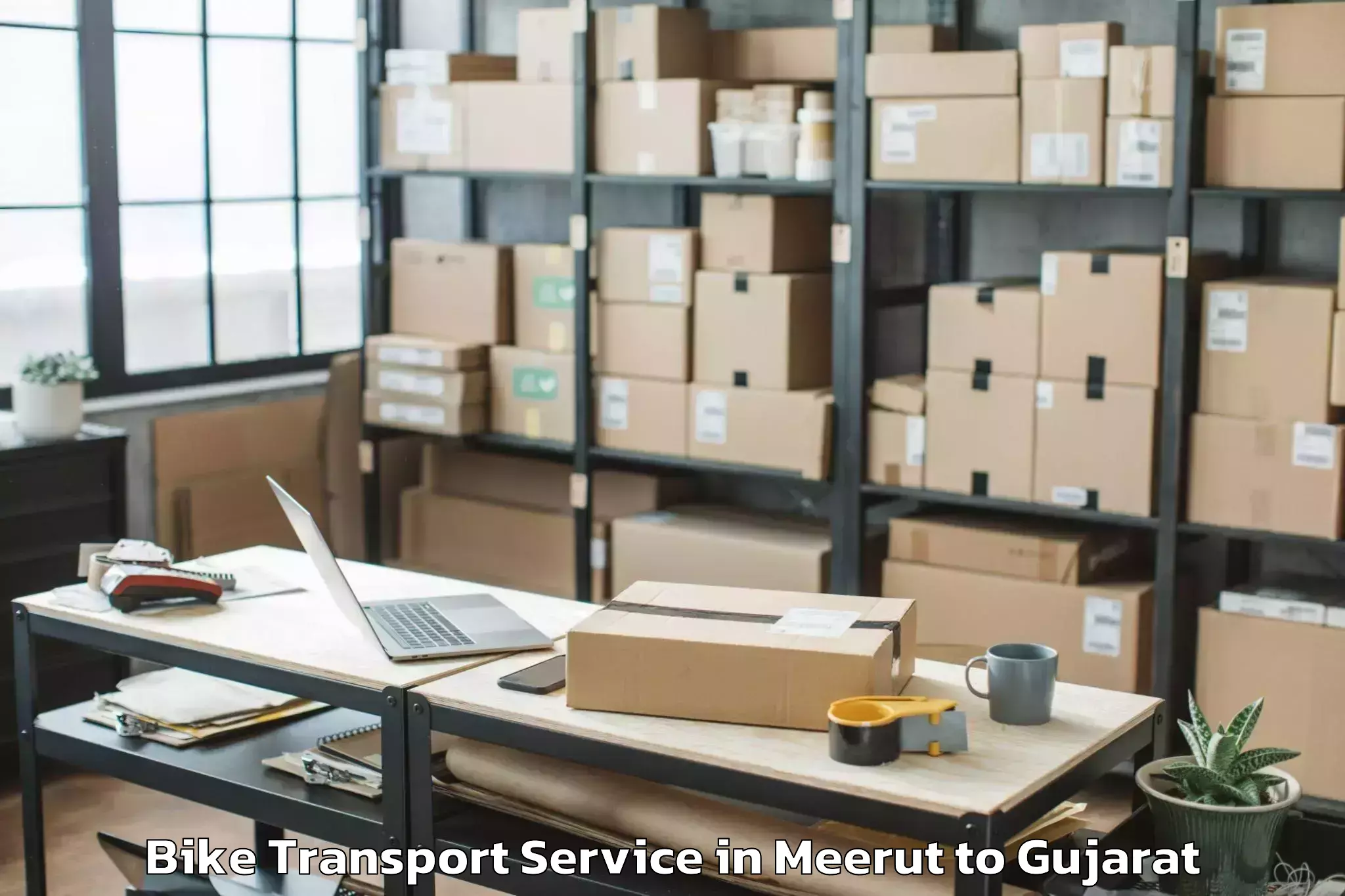 Reliable Meerut to Padra Bike Transport